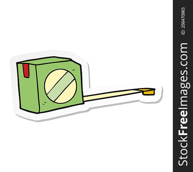 sticker of a cartoon tape measure