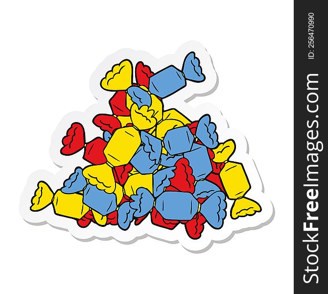 Sticker Of A Cartoon Candy