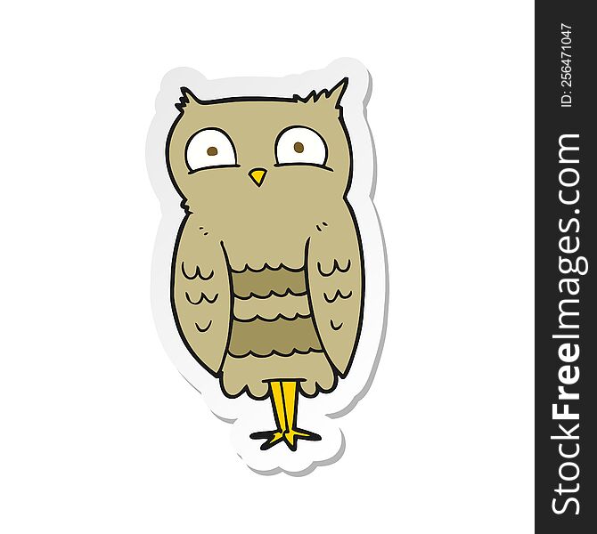 Sticker Of A Cartoon Owl