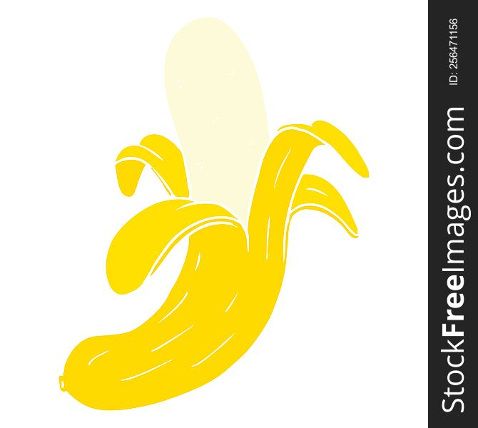Flat Color Style Cartoon Banana