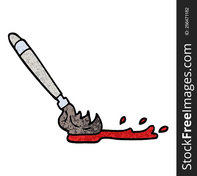 Grunge Textured Illustration Cartoon Paint Brush