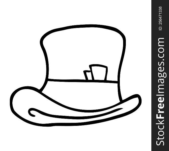 Line Drawing Cartoon Top Hat