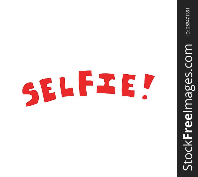 Flat Color Illustration Of A Cartoon Selfie Symbol