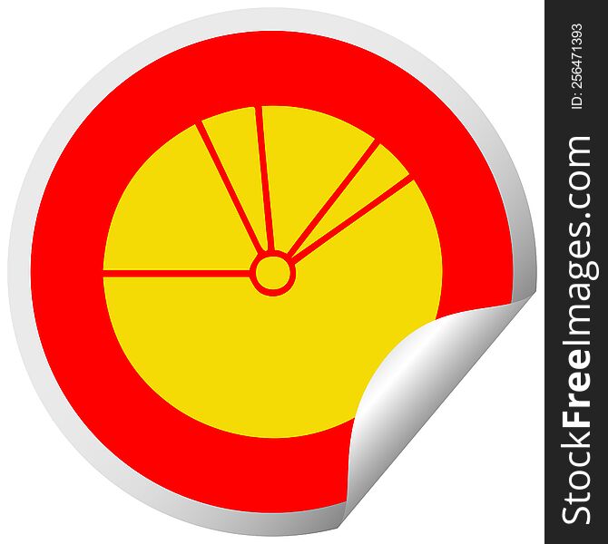 circular peeling sticker cartoon of a pie chart