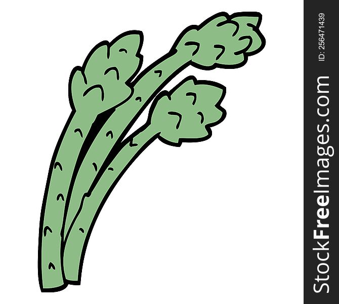 Cartoon Doodle Asparagus Plant