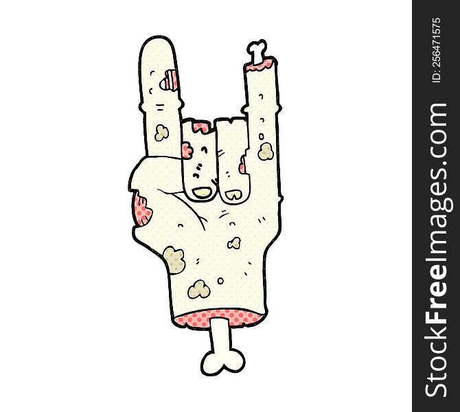 freehand drawn cartoon zombie hand