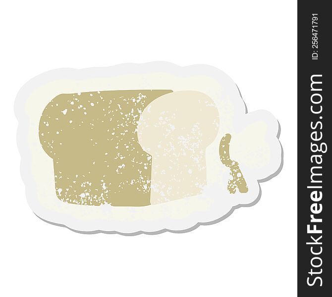 Loaf Of Bread In Bag Grunge Sticker