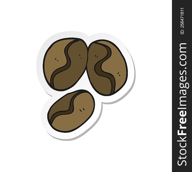 Sticker Of A Cartoon Coffee Beans