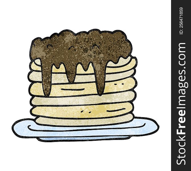 freehand textured cartoon pancake stack