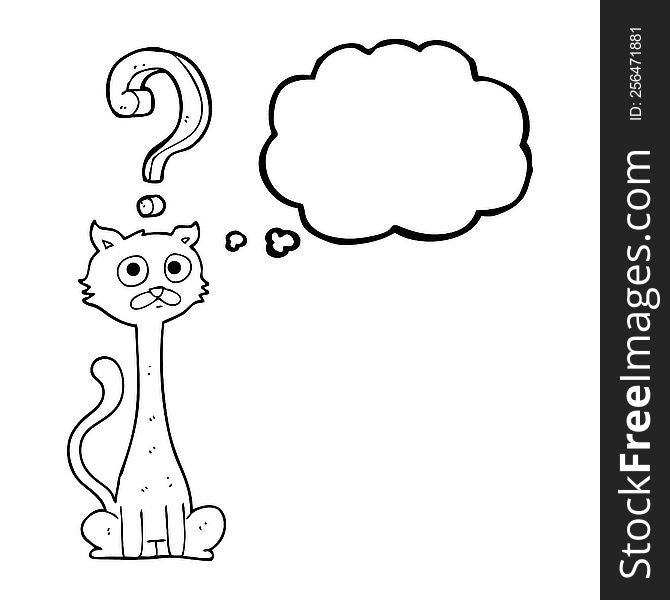 Thought Bubble Cartoon Curious Cat
