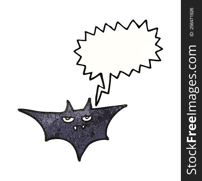 Speech Bubble Textured Cartoon Halloween Bat