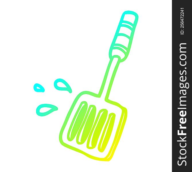cold gradient line drawing of a kitchen spatula tool
