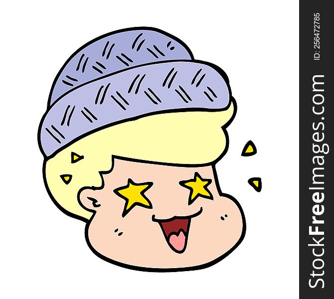 Cartoon Boy Wearing Hat
