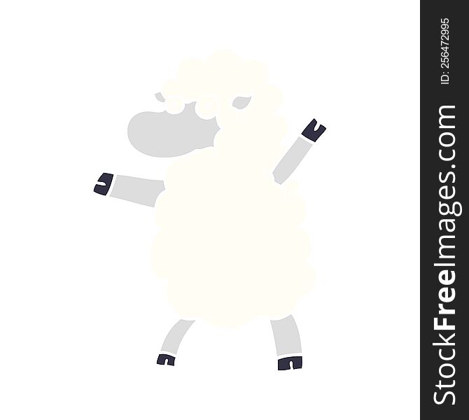 cartoon doodle sheep standing upright