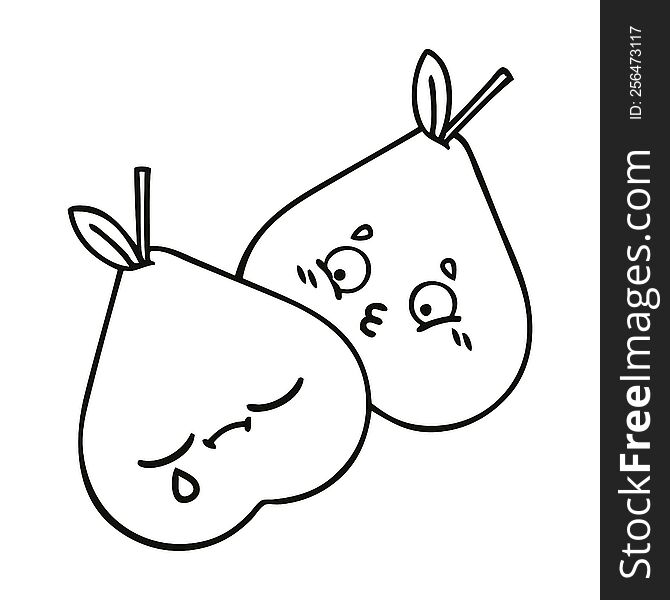 Line Drawing Cartoon Pears