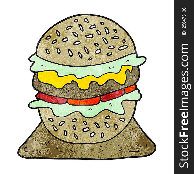 Textured Cartoon Tasty Burger