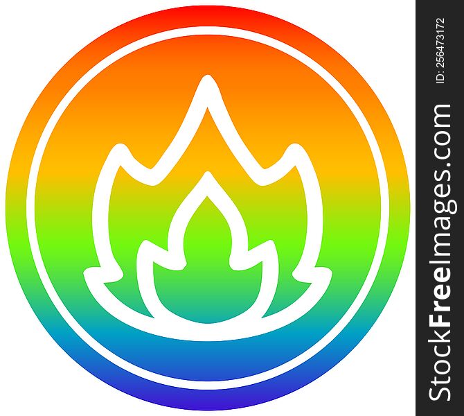 Simple Flame Circular In Rainbow Spectrum