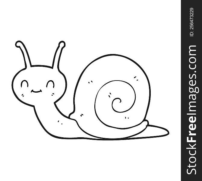 black and white cartoon cute snail