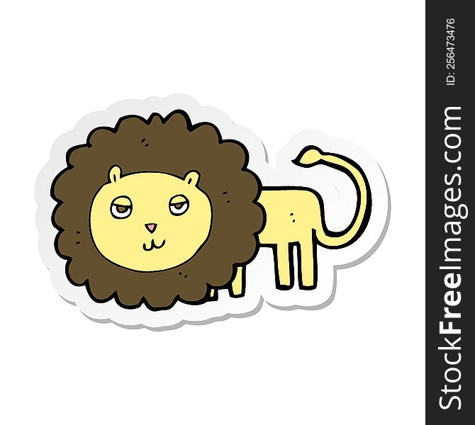 sticker of a cartoon lion