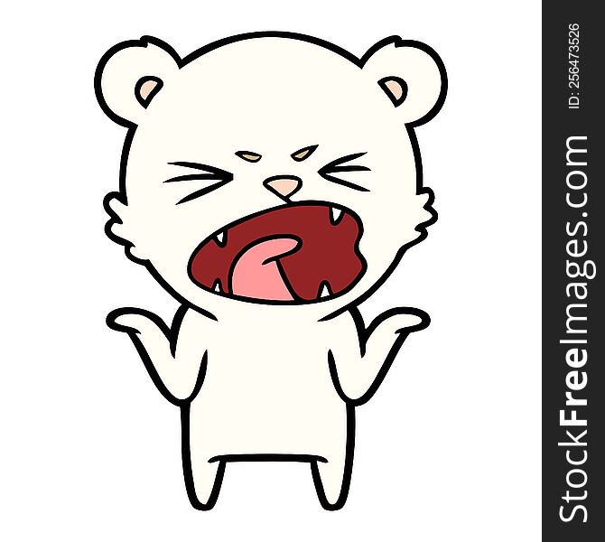 angry cartoon polar bear. angry cartoon polar bear