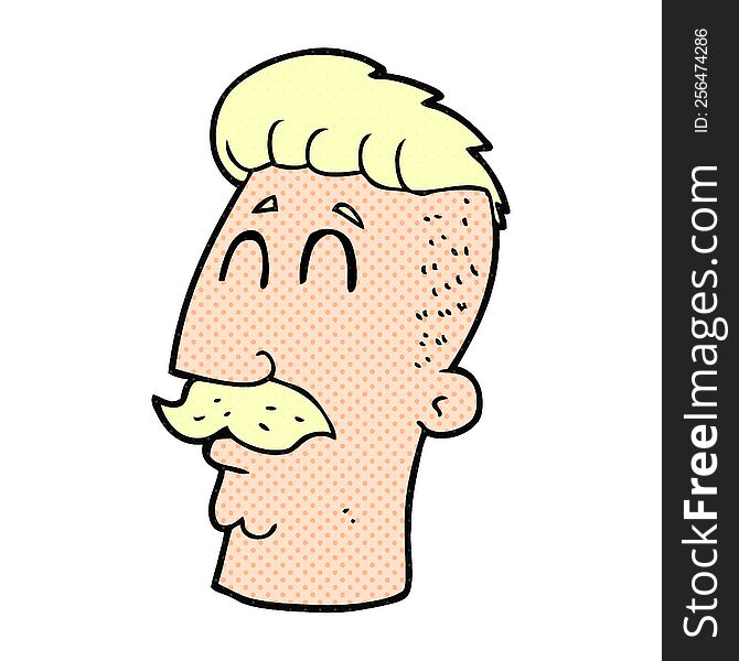 freehand drawn cartoon man with hipster hair cut