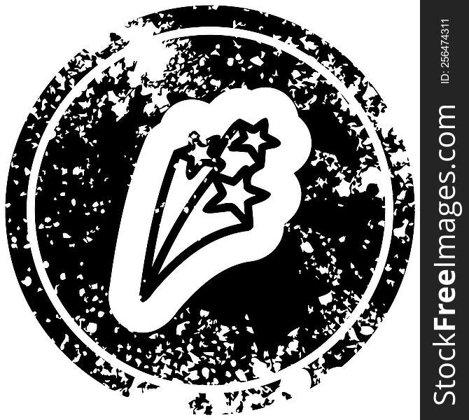 shooting stars distressed icon symbol