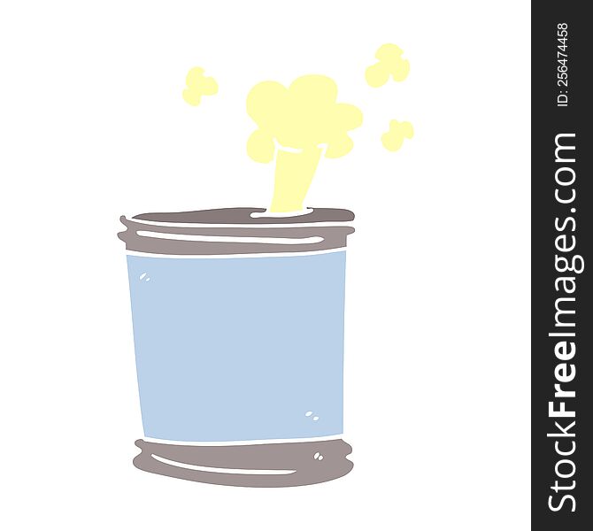 Cartoon Doodle Bursting Can Of Food