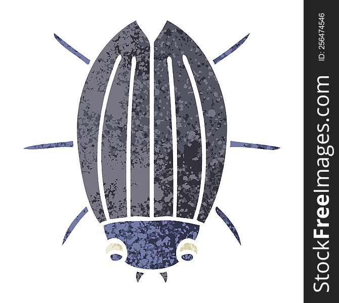 Quirky Retro Illustration Style Cartoon Beetle