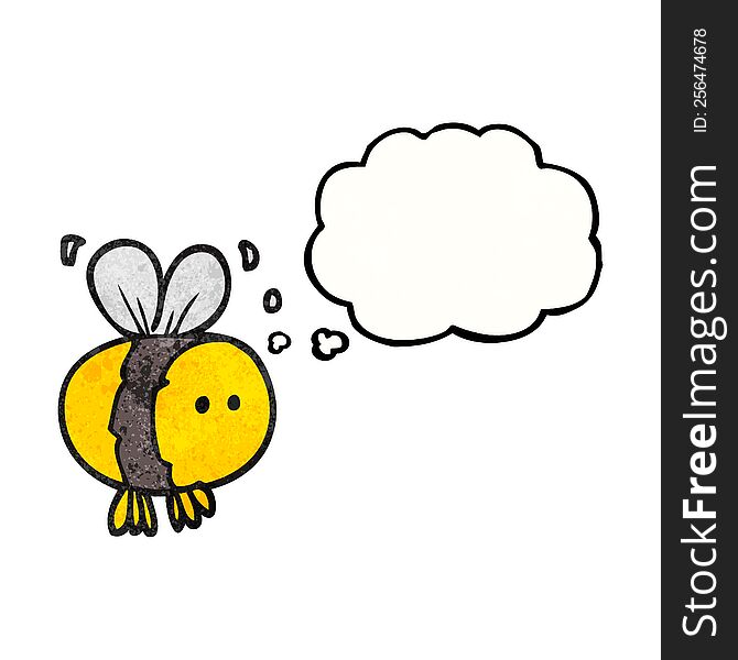 Thought Bubble Textured Cartoon Bee