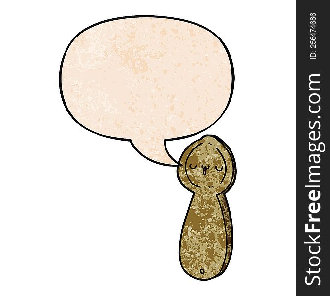 Cartoon Spoon And Speech Bubble In Retro Texture Style