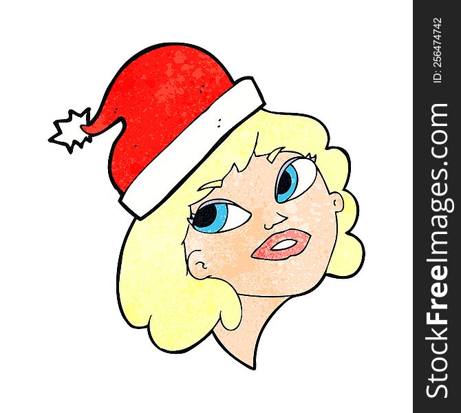 Cartoon Woman Ready For Christmas