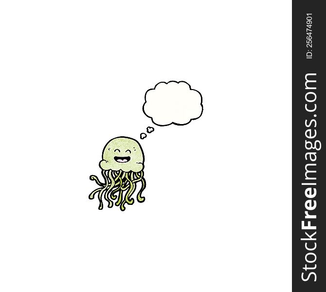 happy cartoon jellyfish