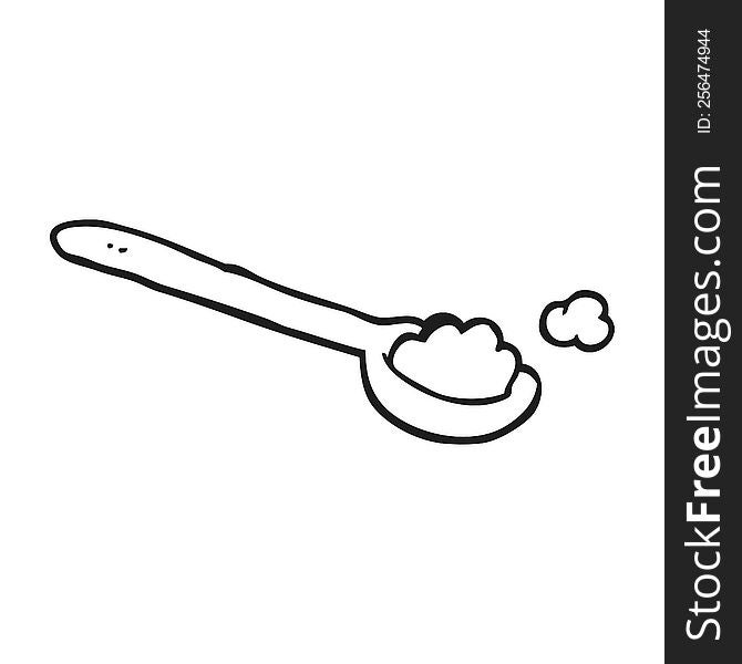 freehand drawn black and white cartoon teaspoon of salt