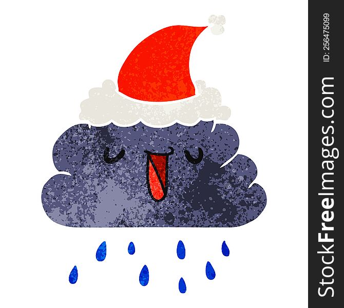 Christmas Retro Cartoon  Kawaii Rain Cloud
