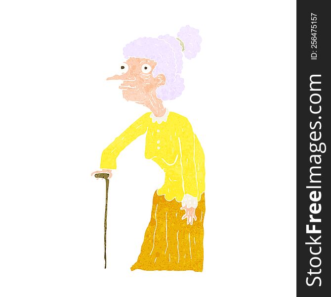 cartoon old woman