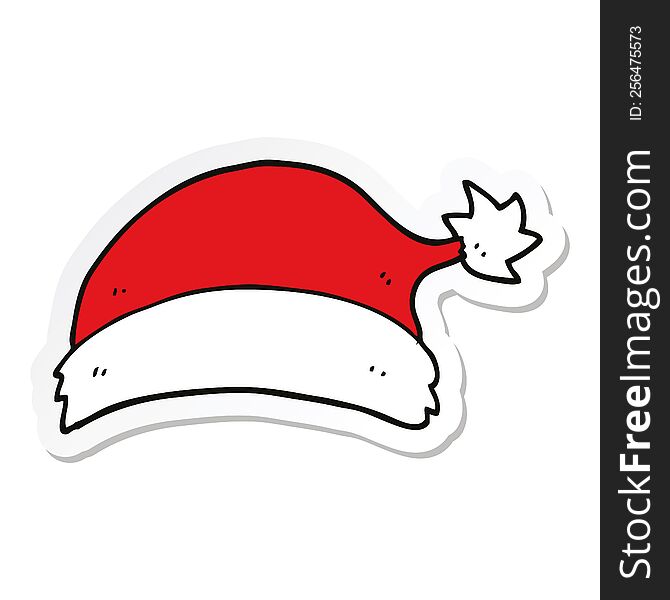 Sticker Of A Cartoon Christmas Hat