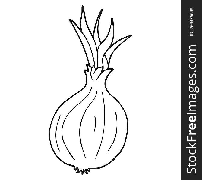 black and white cartoon onion