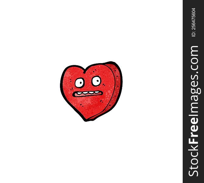 funny love heart cartoon character