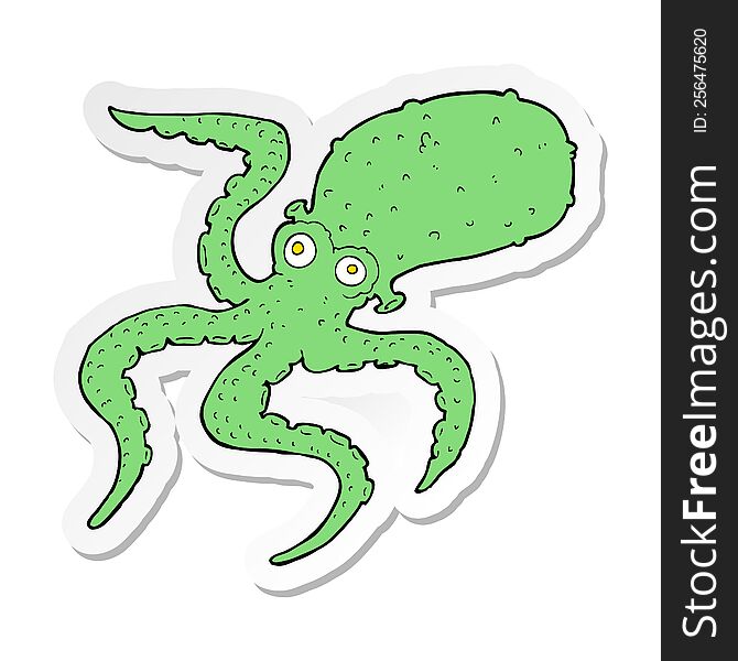 sticker of a cartoon octopus