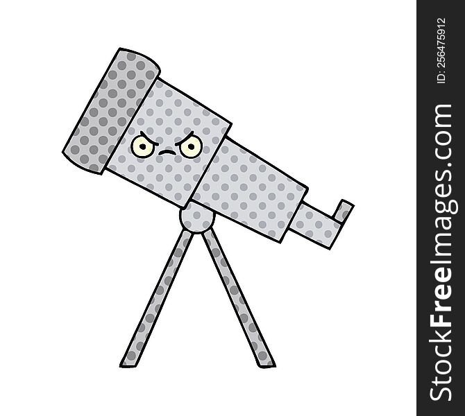comic book style cartoon of a telescope