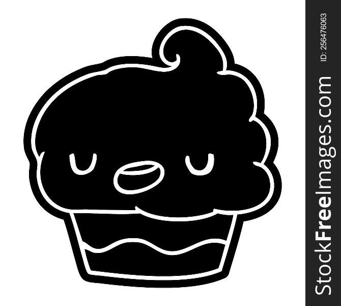 Cartoon Icon Kawaii Of A Cute Cupcake