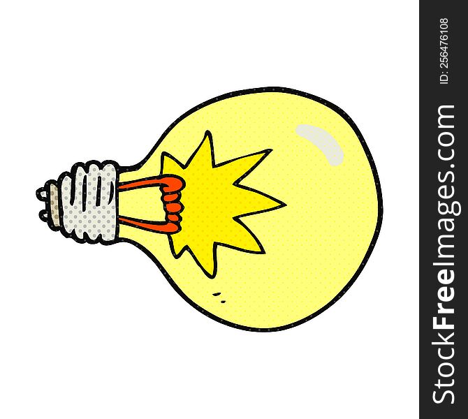 freehand drawn cartoon light bulb