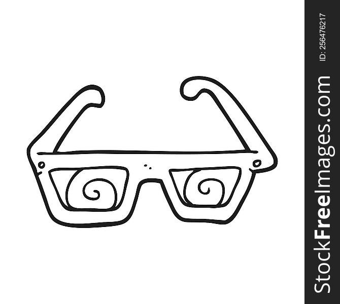 Black And White Cartoon 3D Glasses