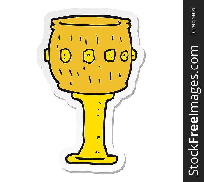 sticker of a cartoon goblet