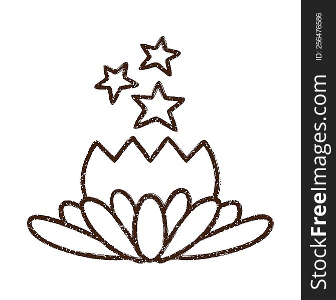 Lotus Flower Charcoal Drawing