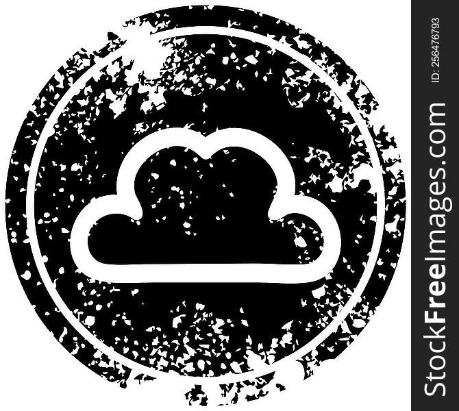 Simple Cloud Distressed Icon