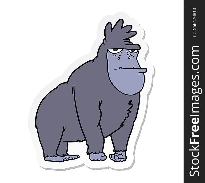 sticker of a cartoon gorilla