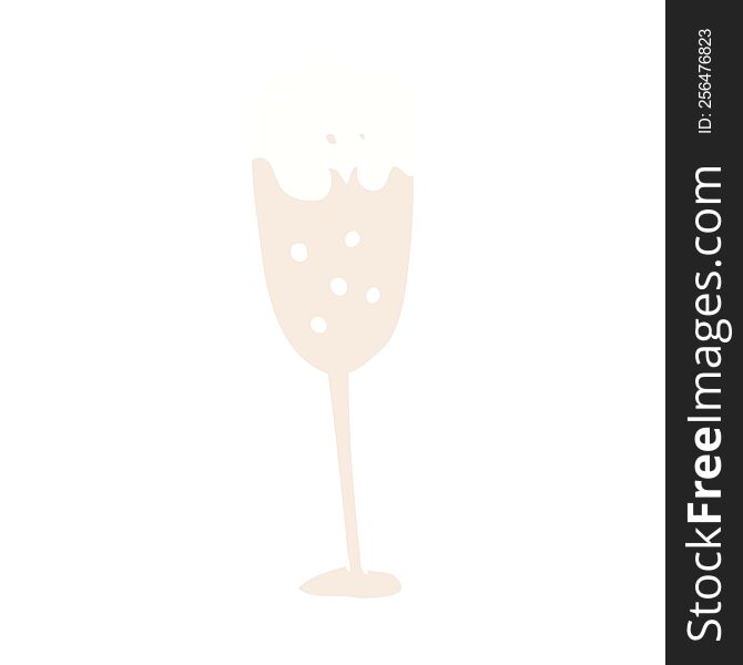 Flat Color Style Cartoon Champagne Glass