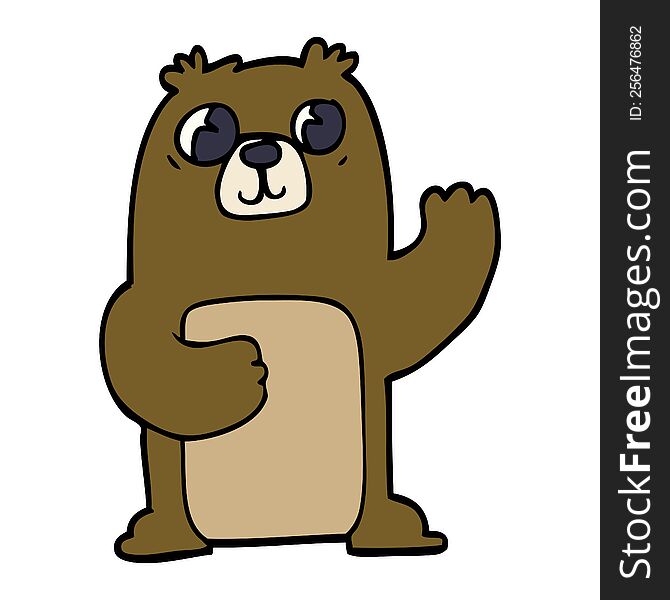 cartoon doodle wide eyed bear