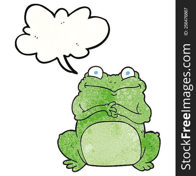 Speech Bubble Textured Cartoon Funny Frog